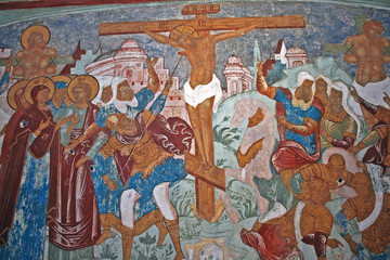 Fototapeta na wymiar Church Of The Resurrection in Rostov Kremlin. Russia