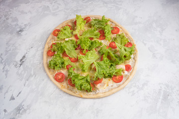 Italian pizza isolated on white background