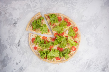 Italian pizza isolated on white background