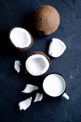 delicate dessert with cream, powdered sugar and berries