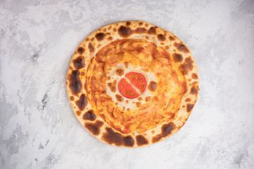 Italian pizza isolated on white background