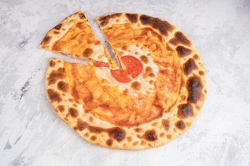 Italian pizza isolated on white background