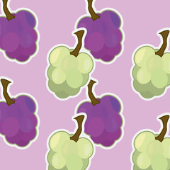 Pattern of grapes black and white. Simple grape pattern of two varieties, light and dark for a sweet treat wrap