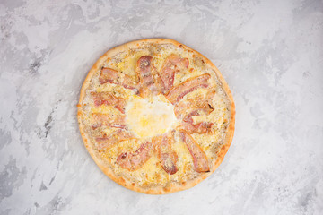 Italian pizza isolated on white background