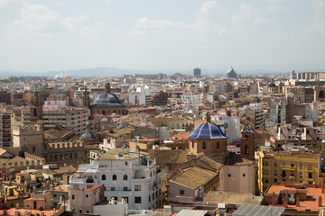 View of Valencia city from the bell tower of the Cathedral