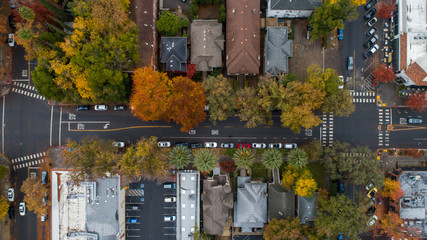 Aerial of midtown Sacramento homes - obrazy, fototapety, plakaty