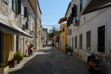 Fototapeta na wymiar small street on Paxos island, Ionian Islands, Greece