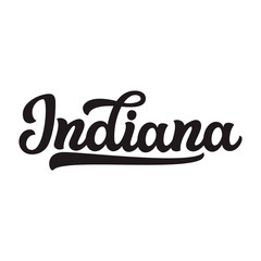 Indiana. Hand drawn lettering text