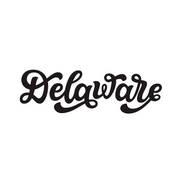Delaware. Hand drawn lettering text