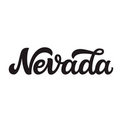 Nevada. Hand drawn lettering text