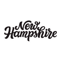 New Hampshire. Hand drawn lettering text