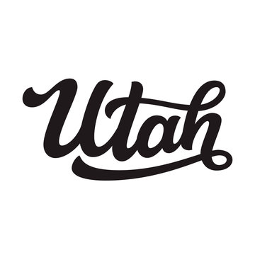 Utah. Hand drawn lettering text