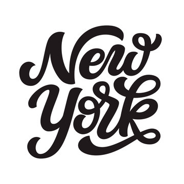 New york. Hand drawn lettering text