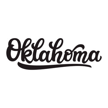 Oklahoma. Hand drawn lettering text