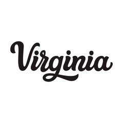 Virginia. Hand drawn lettering text