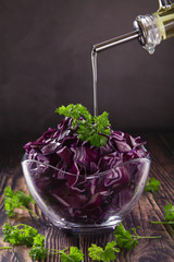red cabbage with olive oil