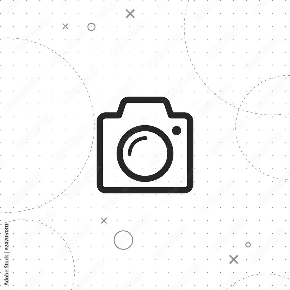 Poster camera button vector icon