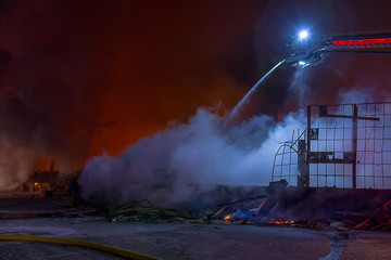 At scene of large fire