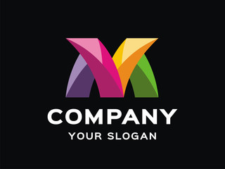 Abstract letter M logo. Vector format, available for editing.