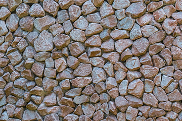 stone wall many stone mini tiles cobblestones hard base wall background grunge style design background gray brown