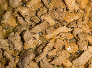 set a lot of pieces of meat pork roast is cooked goulash base background design culinary