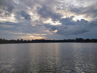 sunset over lake
