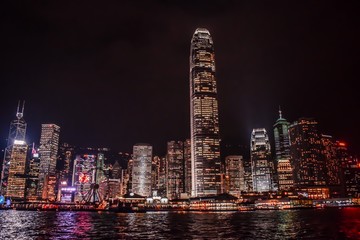 Hong Kong Skyline reflected in the water of the Victoria Harbour