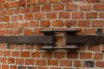 brick wall part chimney old canvas bonded iron stripe urban style grunge design base factory