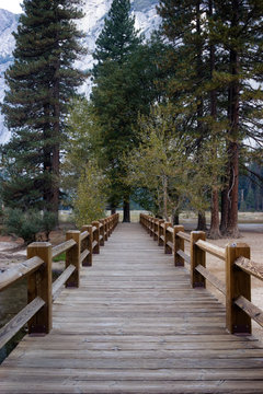 Wooden bridge Yosemite National Park