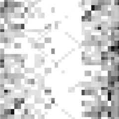 Abstract gray background of squares. Geometric texture. Halftone effect