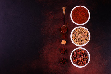 The invigorating morning coffee with sweets. It can be used as a background