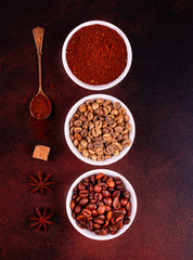 The invigorating morning coffee with sweets. It can be used as a background