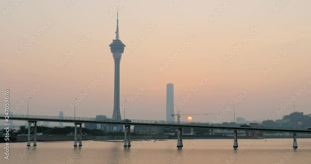 Wall mural macau city at evening