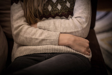 Woman is having stomachache.