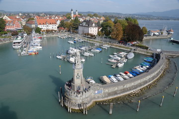 Blick vom Leuchtturm am Lindauer Hafen