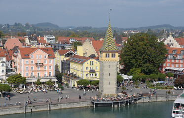 Blick vom Leuchtturm in Lindau am Bodensee