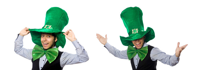 Funny man in saint patrick holiday concept
