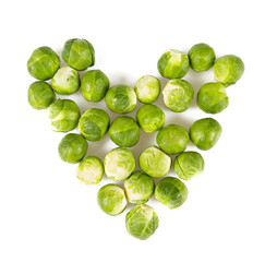 Brussels sprouts on a white background