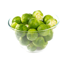 Brussels sprouts on a white background