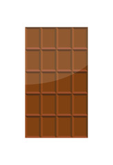 Chocolate bar isolated on white background - vertical vector.