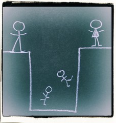 Kreidezeichnung Scheidungskinder - Ehescheidung 