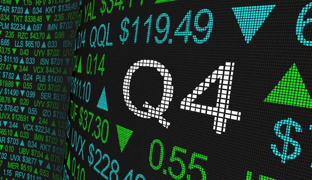 Q4 4th Quarter Period Stock Market Ticker Words 3d Illustration