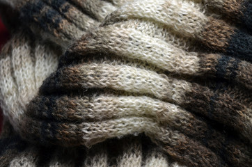 Hand knitted scarf background