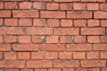 Old red brick wall background texture