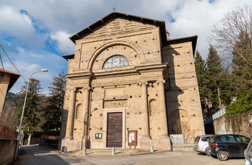 Fototapeta na wymiar Parish Church of Santa Maria degli Angeli in village Rasa, fraction of the municipality of Varese in Lombardy, Italy
