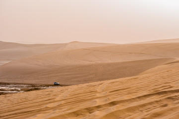 Sand dunes in sea line, Doha Qatar