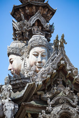 Fototapeta na wymiar Sanctuary of Truth in Pattaya, Thailand.
