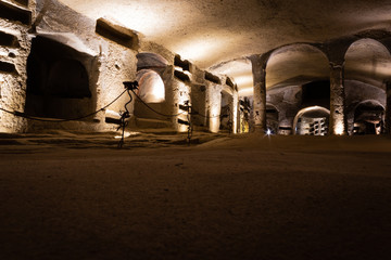 View with a unique perspective of the Catacombs of San Gennaro (Valley of the Dead) in the city of Naples (Napoli), Naples, Italy, Europe