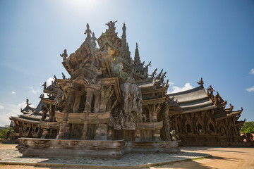 Fototapeta na wymiar Sanctuary of Truth in Pattaya, Thailand.