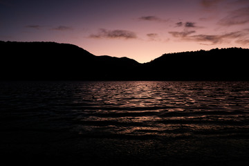 sunset on the lake patagonia argentina